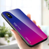 Tampa durável de vidro gradiente com parte traseira de vidro temperado Xiaomi Redmi 9A rosa-roxo