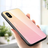 Tampa durável de vidro gradiente com parte traseira de vidro temperado Xiaomi Redmi 9A rosa