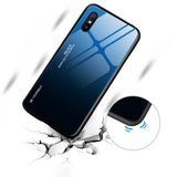 Tampa durável de vidro gradiente com parte traseira de vidro temperado Xiaomi Redmi 9A verde-roxo