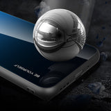 Tampa durável de vidro gradiente com parte traseira de vidro temperado Xiaomi Redmi 9A verde-roxo