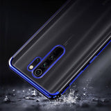 Estojo transparente de gel TPU para moldura de galvanoplastia para Xiaomi Redmi 9 preto