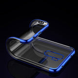 Transparente Case Gel TPU Galvanoplastia Capa para Xiaomi Redmi 9 vermelho