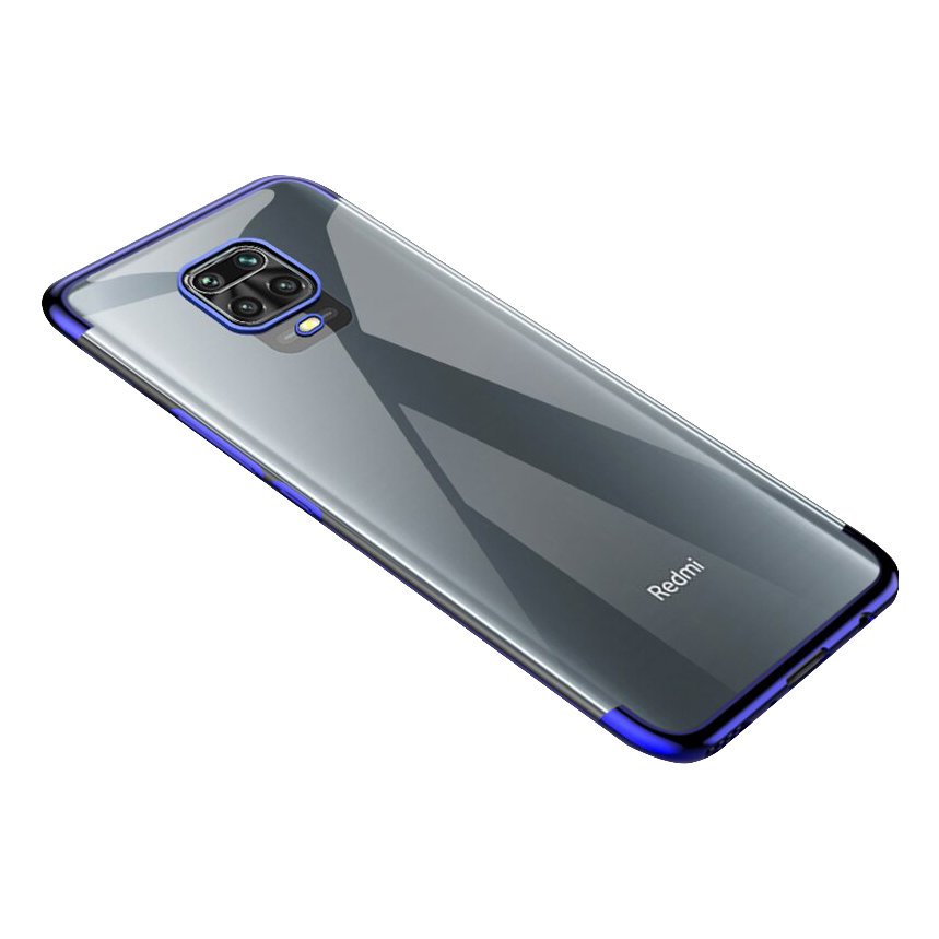 Capa de gel TPU transparente com moldura de galvanoplastia para Xiaomi Redmi 10X 4G  -  Xiaomi Redmi Note 9 azul