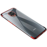 Capa de gel TPU transparente com moldura de galvanoplastia para Xiaomi Redmi 10X 4G  -  Xiaomi Redmi Note 9 vermelho