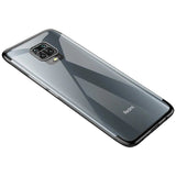 Transparente estojo de gel TPU moldura de galvanoplastia para Xiaomi Redmi Note 9 Pro  -  Redmi Note 9S preto