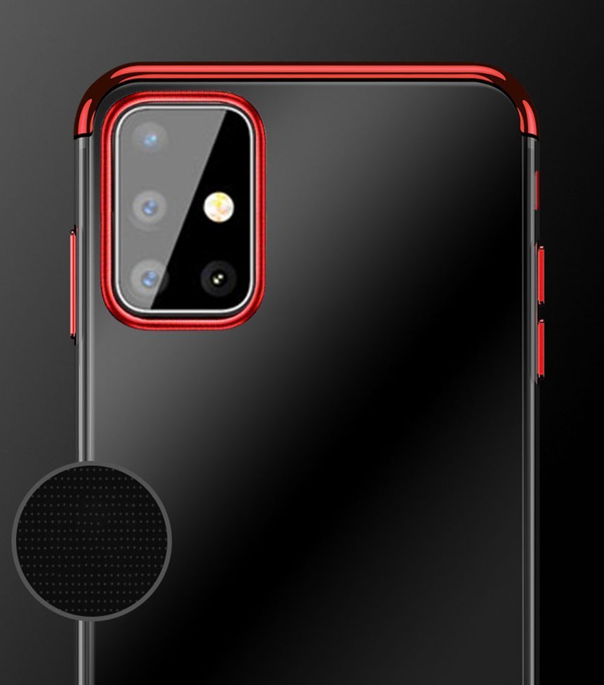 Capa transparente de gel TPU com estrutura de galvanoplastia para Samsung Galaxy A41 preta