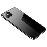 Capa transparente de gel TPU com estrutura de galvanoplastia para iPhone 12 mini preto