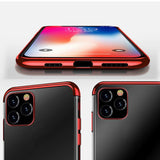 Capa transparente de gel TPU com estrutura de galvanoplastia para iPhone 12 Pro  -  iPhone 12 preto