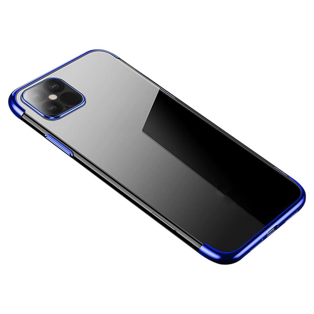 Capa transparente de gel TPU com moldura de galvanoplastia para iPhone 12 Pro  -  iPhone 12 azul