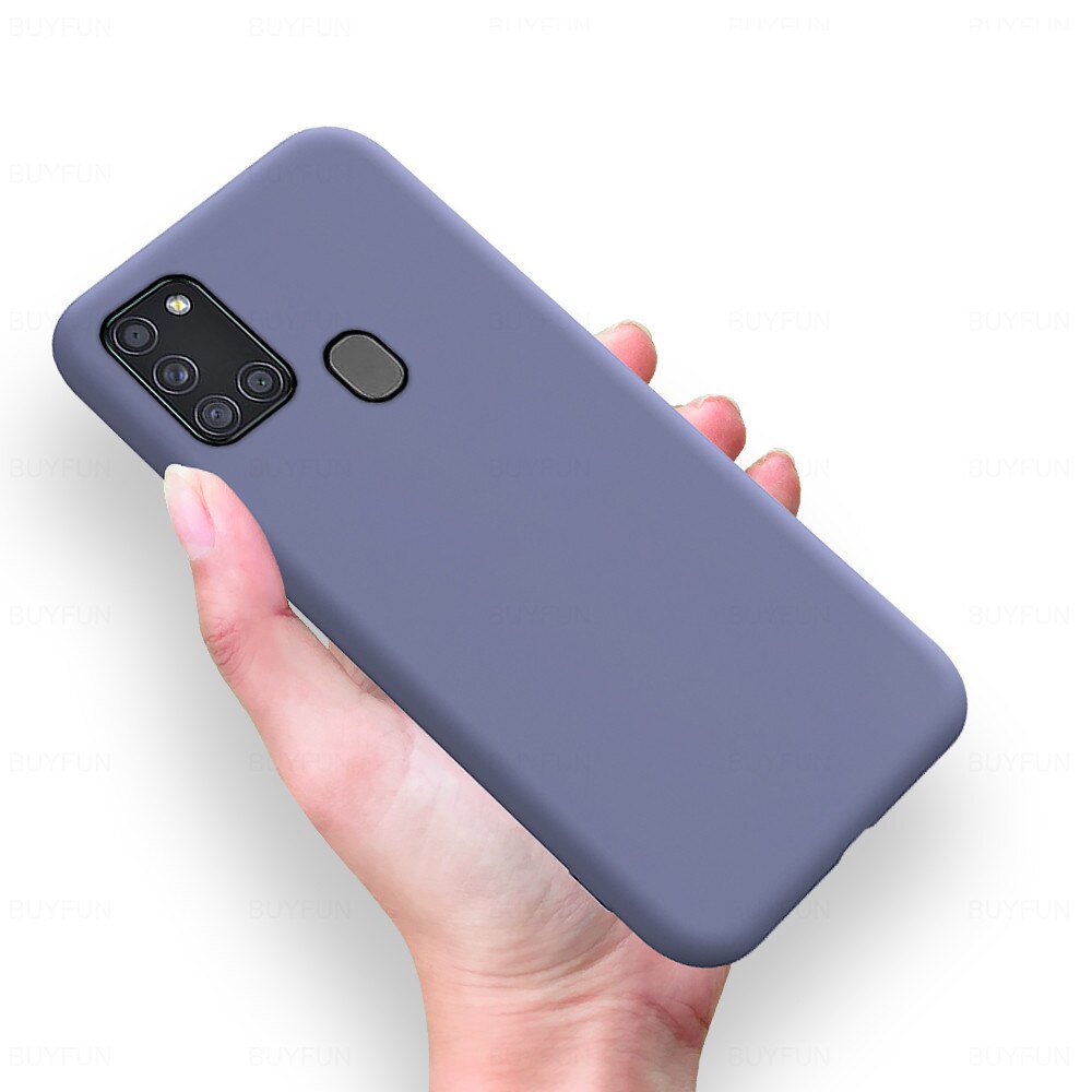 Capa de silicone com capa de borracha flexível macia para Samsung Galaxy A21S rosa