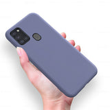 Capa de silicone com capa de borracha flexível macia para Samsung Galaxy A21S rosa