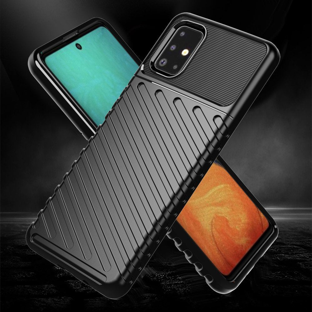 Capa Thunder Capa flexível resistente resistente e resistente de TPU para Samsung Galaxy A21S preta