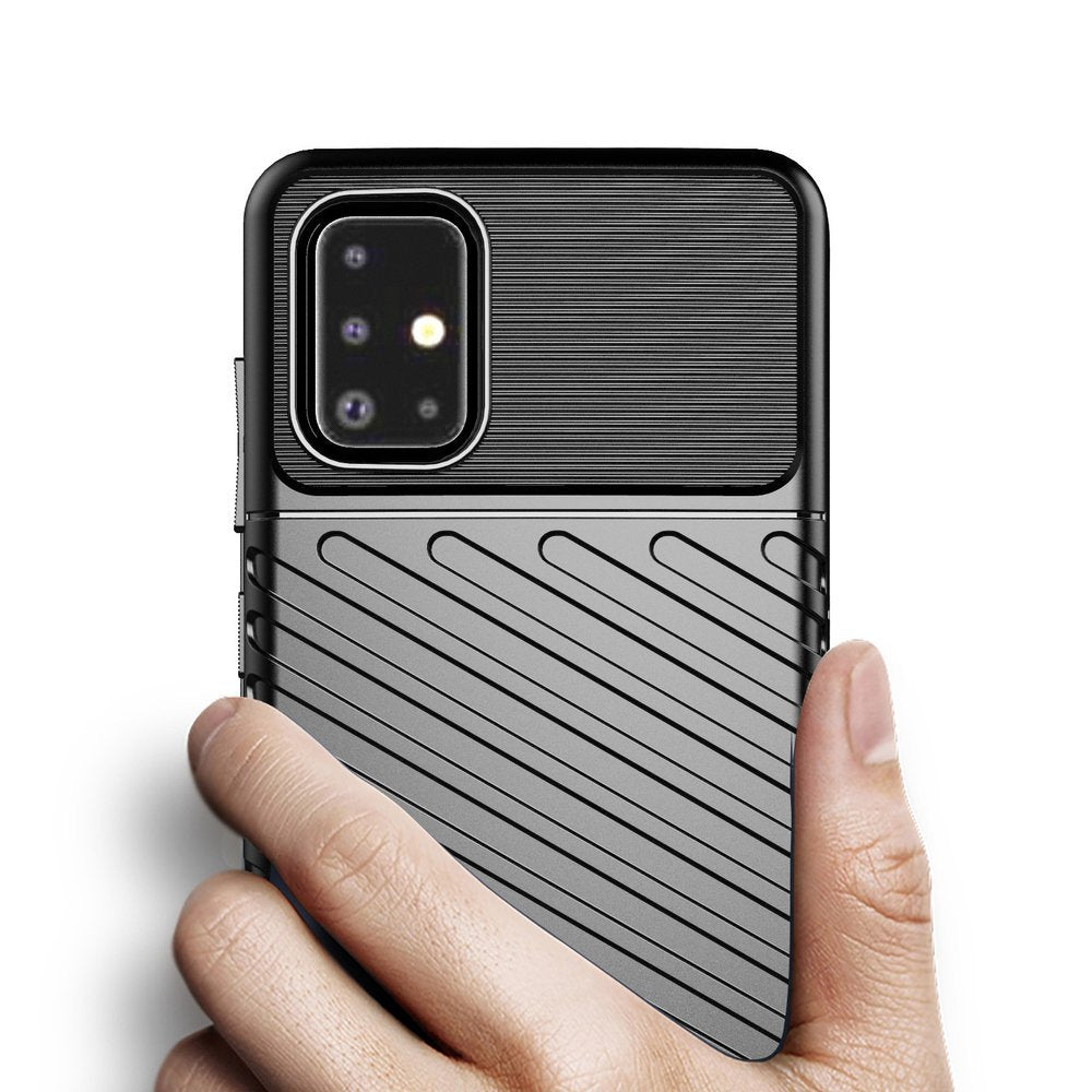Capa Thunder Capa flexível resistente resistente e resistente de TPU para Samsung Galaxy A21S preta