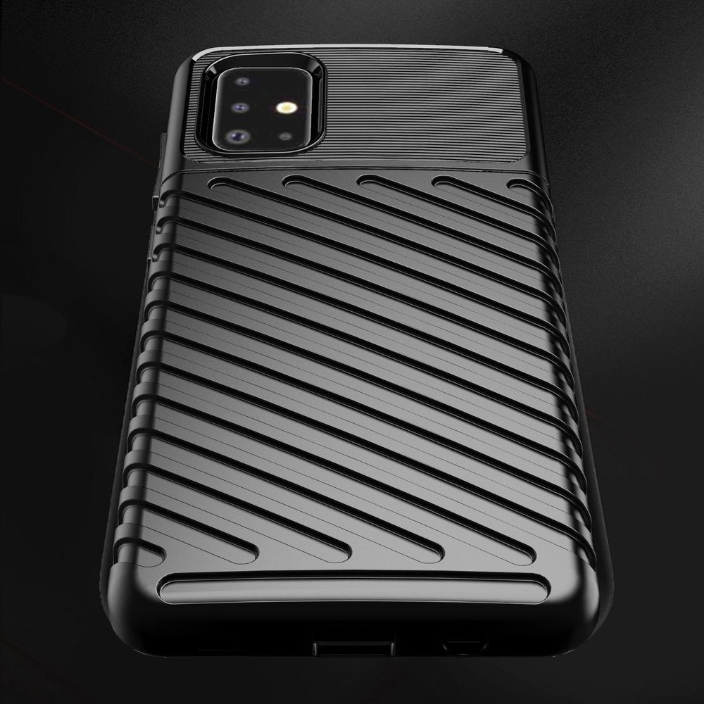 Capa Thunder Capa flexível resistente resistente e resistente de TPU para Samsung Galaxy A21S preta
