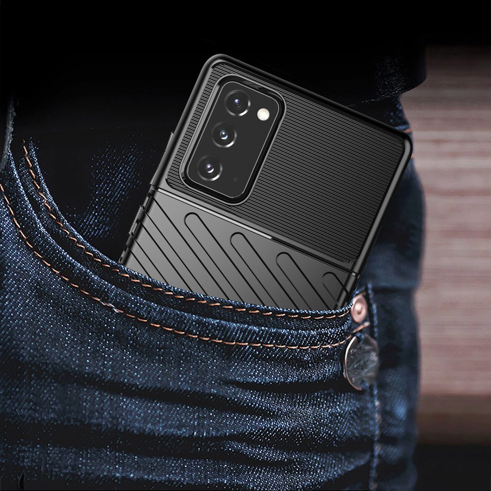 Capa Thunder Capa flexível resistente resistente e resistente de TPU para Samsung Galaxy Note 20 preta