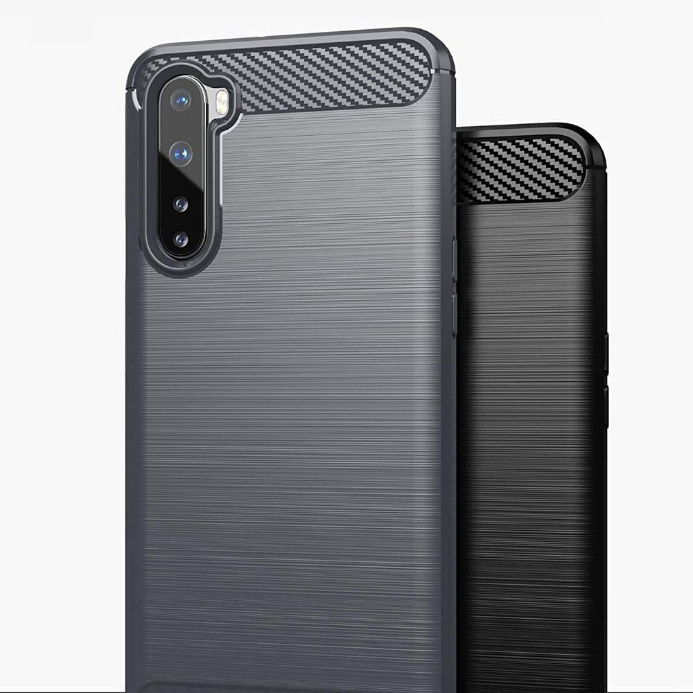 Estojo de carbono Estojo flexível de TPU para OnePlus Nord preto