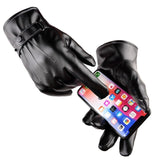 Luvas de inverno masculinas para smartphone preto com tela sensível ao toque