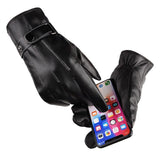 Luvas de inverno masculinas para smartphone preto com tela sensível ao toque