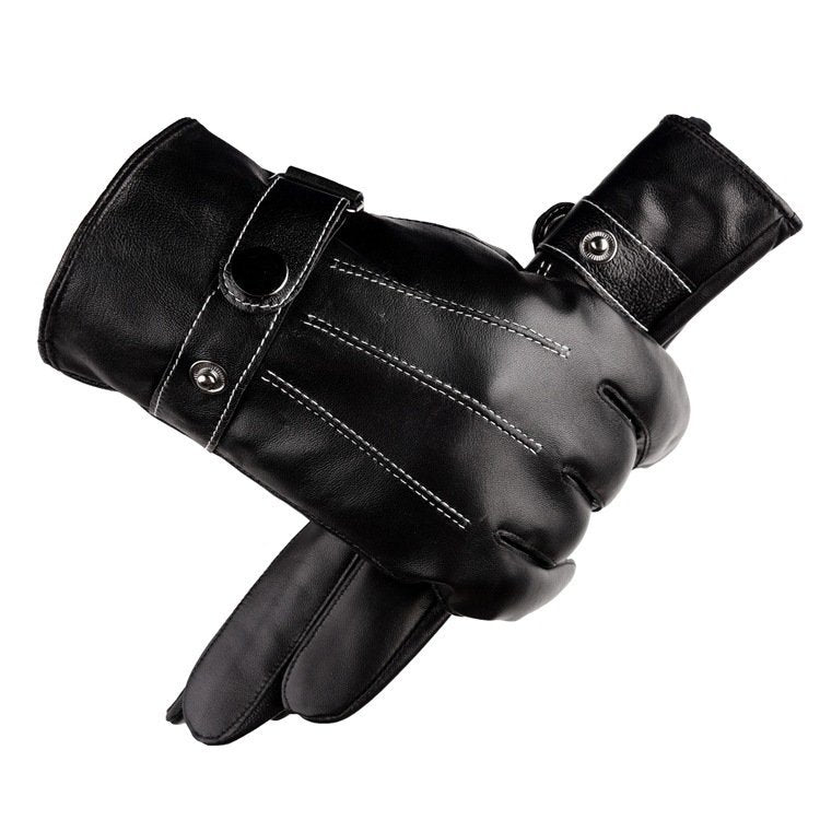 Luvas de inverno masculinas para smartphone preto com tela sensível ao toque