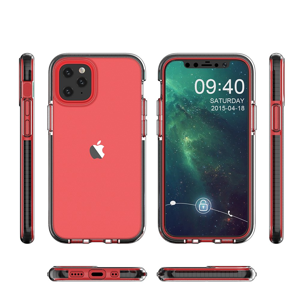 Capa protetora de gel TPU transparente com moldura colorida para iPhone 12 mini preto