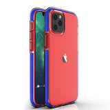 Capa protetora de gel TPU transparente com moldura colorida para iPhone 12 mini azul escuro