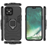 Ring Armor Case Kickstand Capa resistente e resistente para iPhone 12 Pro Max preto