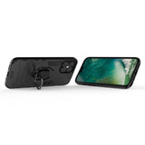 Ring Armor Case Kickstand Capa resistente e resistente para iPhone 12 Pro Max preto