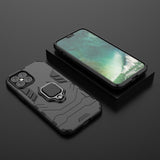 Ring Armor Case Kickstand Capa resistente e resistente para iPhone 12 Pro Max preto