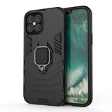 Ring Armor Case Kickstand Capa resistente e resistente para iPhone 12 Pro Max preto