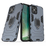 Ring Armor Case Kickstand Capa resistente e resistente para iPhone 12 Pro Max azul