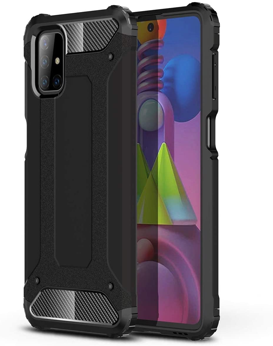 Capa Hybrid Armor Capa resistente e resistente para Samsung Galaxy M51 preta