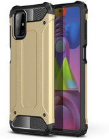 Capa Hybrid Armor Capa resistente e resistente para Samsung Galaxy M51 dourada