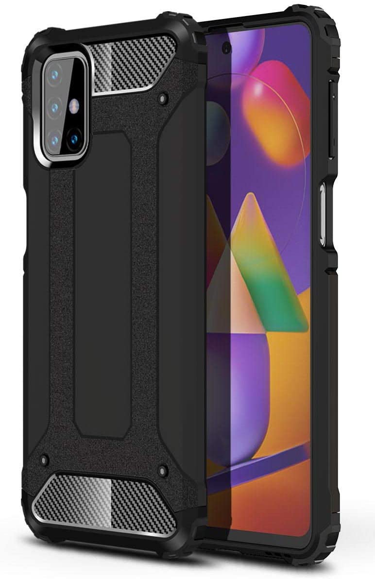 Capa Hybrid Armor Capa resistente e resistente para Samsung Galaxy M31s preta