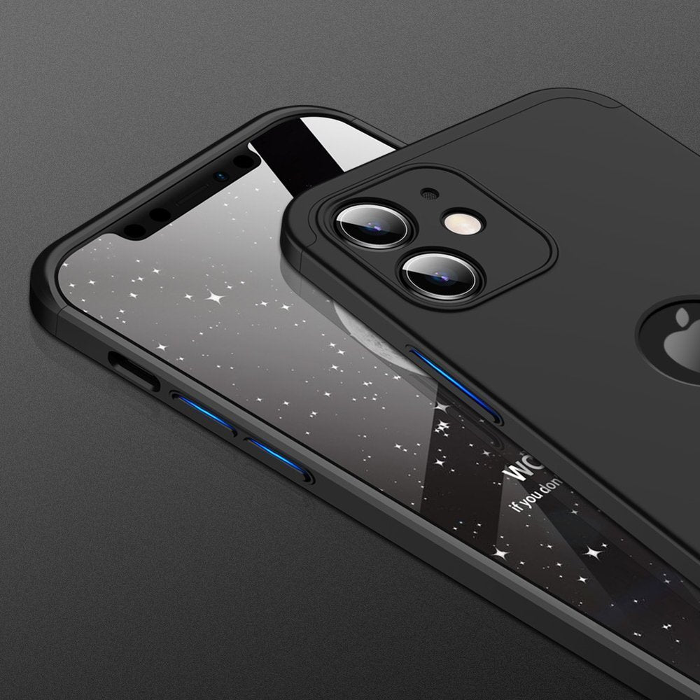 GKK 360 Capa de proteção frontal e traseira capa de corpo inteiro iPhone 12 mini preto