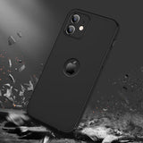 GKK 360 Capa de proteção frontal e traseira capa de corpo inteiro iPhone 12 mini preto
