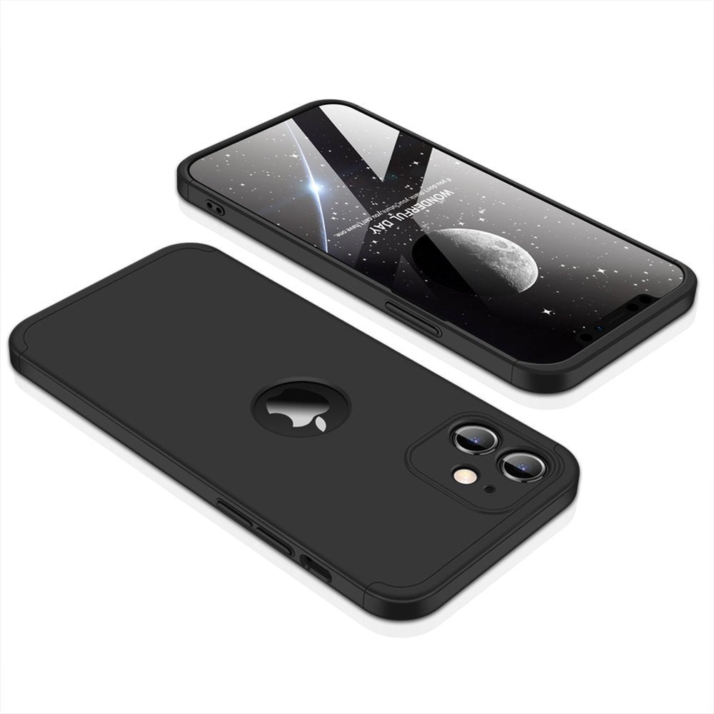 GKK 360 Capa de proteção frontal e traseira capa de corpo inteiro iPhone 12 mini preto