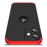 GKK 360 Capa de proteção frontal e traseira capa de corpo inteiro iPhone 12 mini preto-vermelho