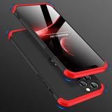 Capa de proteção GKK 360 frontal e traseira capa de corpo inteiro iPhone 12 Pro  -  iPhone 12 preto-vermelho