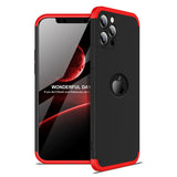 Capa de proteção GKK 360 frontal e traseira Capa de corpo inteiro para iPhone 12 Pro Max preto-vermelho
