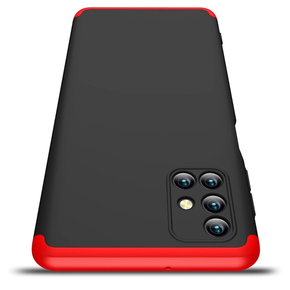 Capa de proteção GKK 360 frontal e traseira capa completa para Samsung Galaxy M31s preto-vermelho