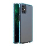 Capa protetora de gel de TPU transparente com moldura colorida para Samsung Galaxy M31s azul claro