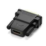 Ugreen HDMI (fêmea) - adaptador DVI 24 + 1 (macho) FHD 60 Hz preto (20124)