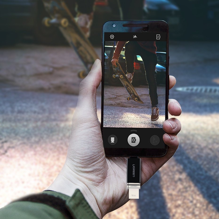 Ugreen USB 3.2 Gen 1 (feminino) - adaptador OTG USB Tipo-C (masculino) branco (30155)