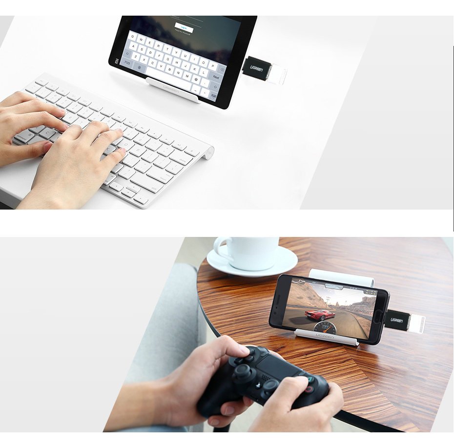 Ugreen USB 3.2 Gen 1 (feminino) - adaptador OTG USB Tipo-C (masculino) branco (30155)