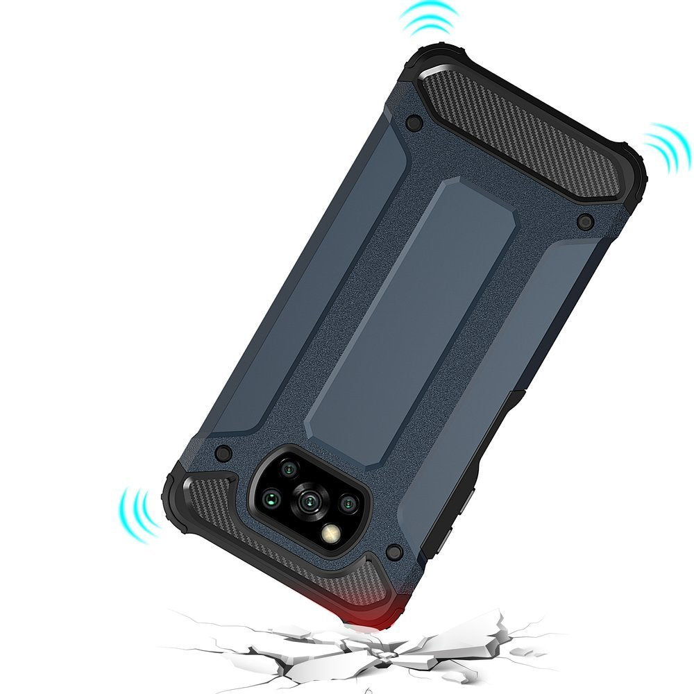 Capa de armadura híbrida resistente e resistente para Xiaomi Poco X3 NFC  -  Poco X3 Pro azul