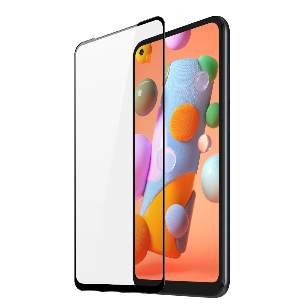 Protetor de tela resistente de vidro temperado 9D Dux Ducis 9D totalmente coberto com armação para Samsung Galaxy A11  -  M11 preto (case amigável)