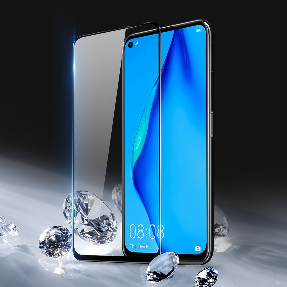 Protetor de tela resistente de vidro temperado Dux Ducis 9D totalmente coberto com armação para Huawei P40 Lite  -  Nova 7i  -  Nova 6 SE preto (case amigável)