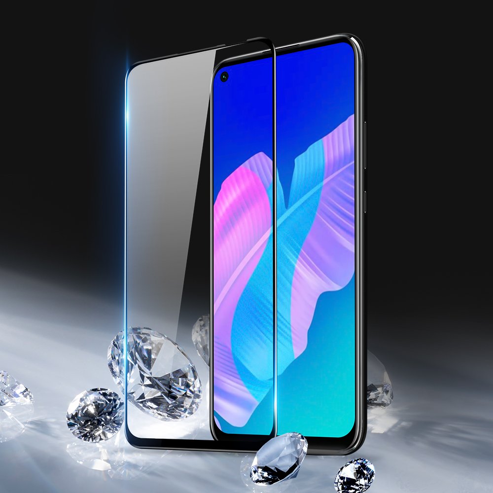 Protetor de tela resistente de vidro temperado 9D Dux Ducis 9D totalmente coberto com armação para Huawei P40 Lite E preto (case amigável)