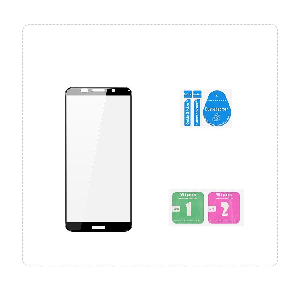 Protetor de tela resistente de vidro temperado Dux Ducis 9D totalmente coberto com armação para Huawei Y5p preto (case amigável)