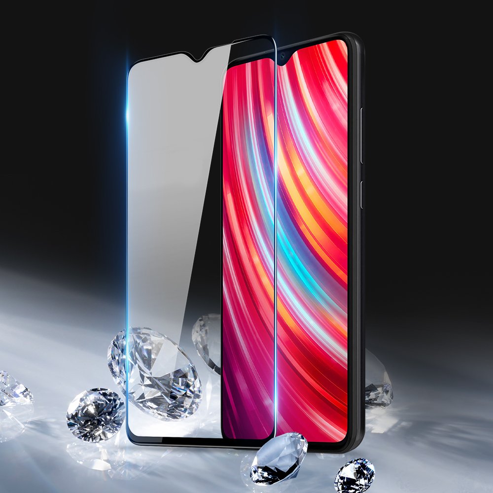 Protetor de tela resistente de vidro temperado 9D Dux Ducis 9D totalmente coberto com moldura para Xiaomi Redmi Note 8 Pro preto (case amigável)